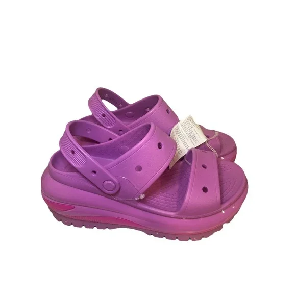 Crocs Classic Mega Crush Sandal Womens 11 Men's 9 Juice Pink 207989-6WQ Platform - Picture 3 of 9